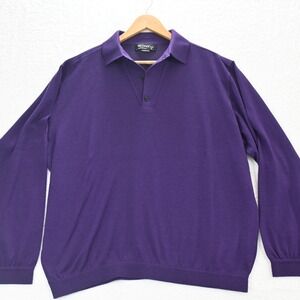 St Croix Shop Sweater Mens XL Purple Knit 1/4 Zip Fashion Fit  Long Sleeve USA